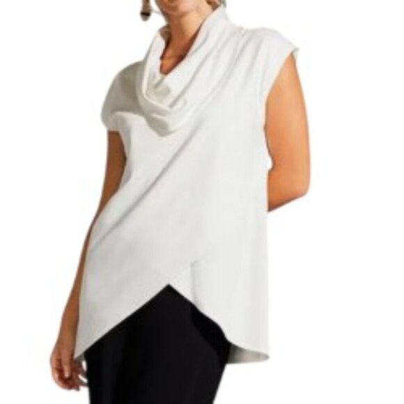 Bryn Walker Lavina Cowl Neck Crossover Tunic Top Medium - Picture 1 of 5